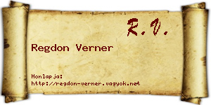 Regdon Verner névjegykártya